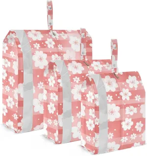 Plaid Flowers Packing Cubes for Travel 3 Set Travel Bags Organizer Luggage Organizers for Suitcases