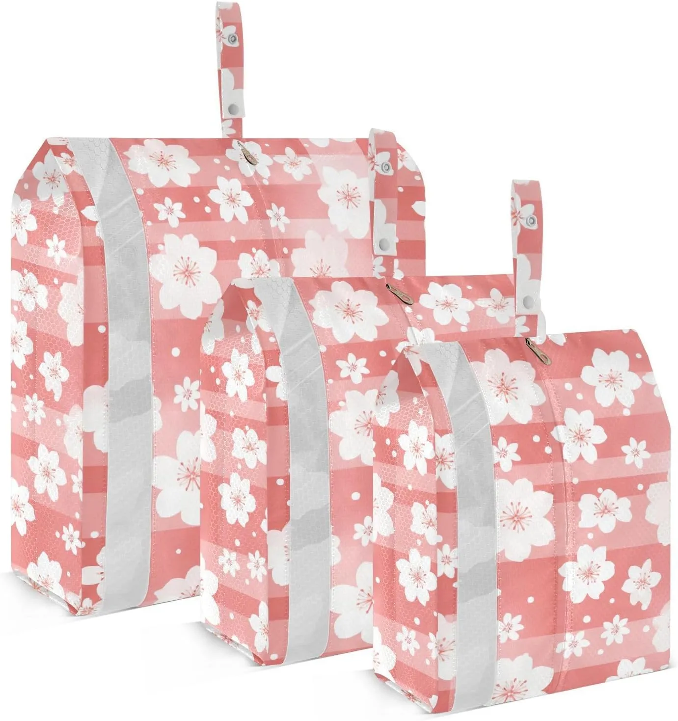 Plaid Flowers Packing Cubes for Travel 3 Set Travel Bags Organizer Luggage Organizers for Suitcases