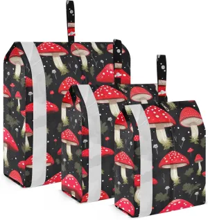 Plant Mushroom Packing Cubes for Travel 3 Set Compression Packing Cube Suitcase Organizer for Travel
