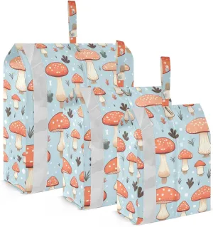 Plants Mushroom Leaves Packing Cubes for Travel 3 Set Compression Cubes Luggage Organizers for Suitcase