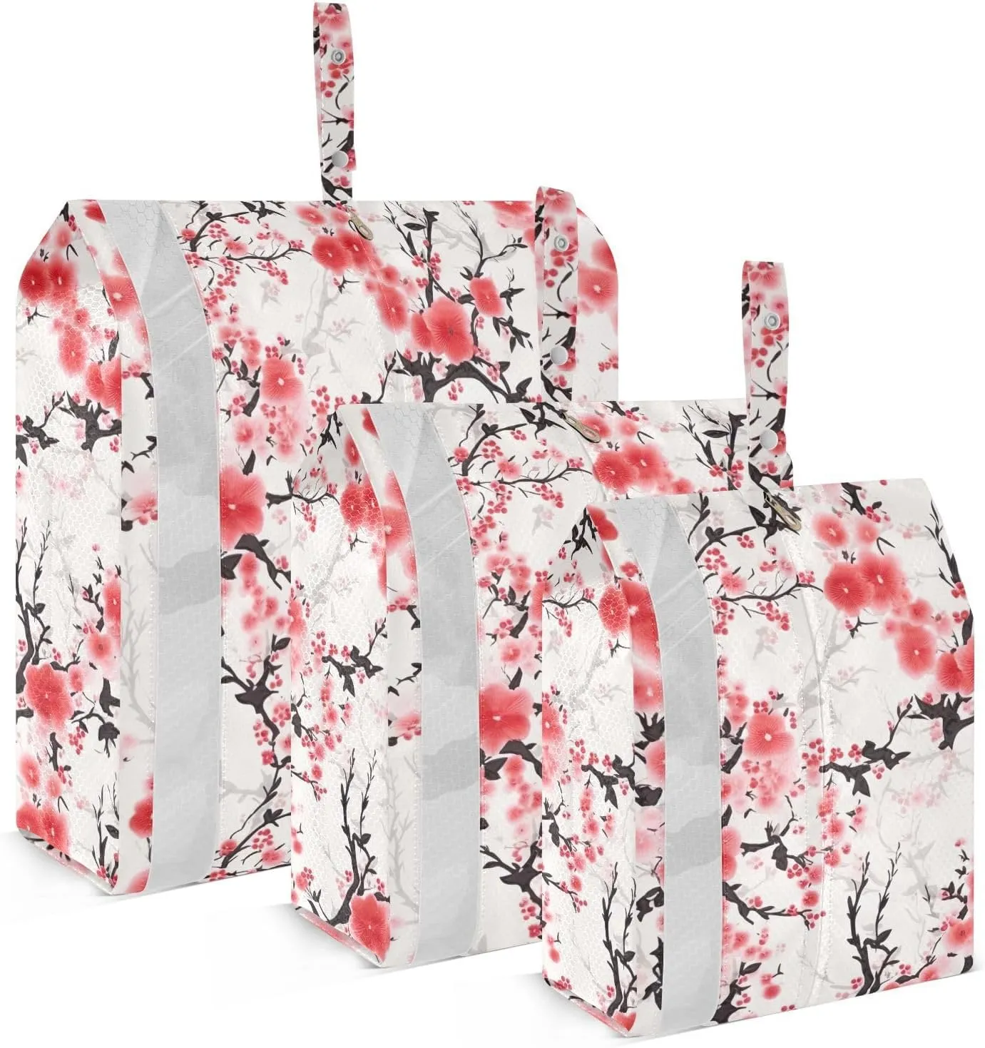 Plum Blossom Flowers Packing Cubes for Travel 3 Set Travel Organizer Bags Luggage Organizers for Packing Compression