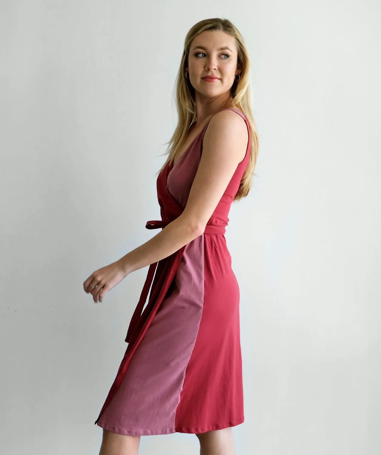POPPY colorblock dress in Red/Pink