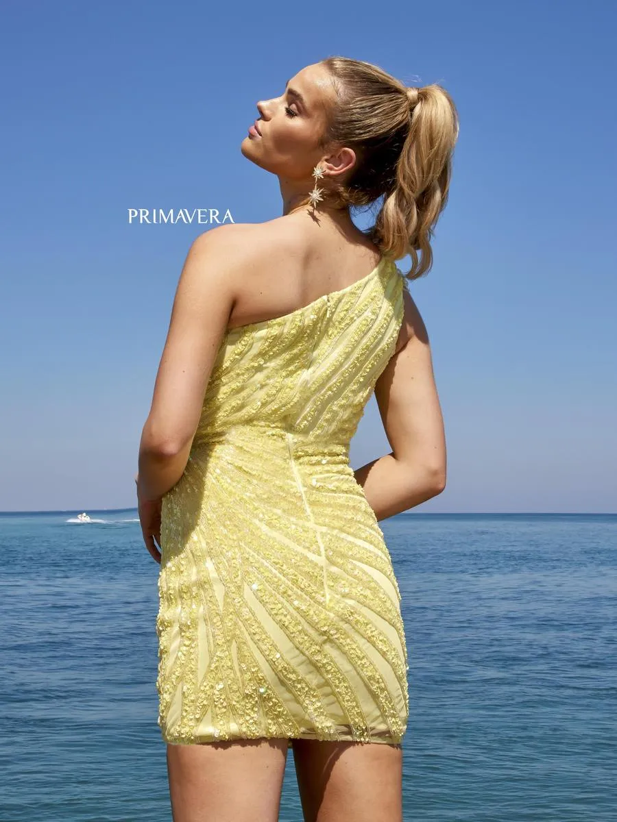 Primavera Short One Shoulder Homecoming Dress 4004