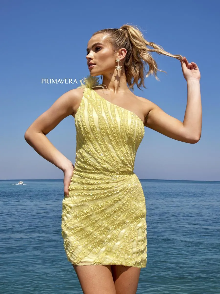 Primavera Short One Shoulder Homecoming Dress 4004
