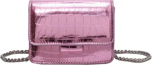 PU Leathe Mini Crossbody Bags for Women's, Y2k Mini Square Purse with Chain Strap Fashion Women Small Evening Bags