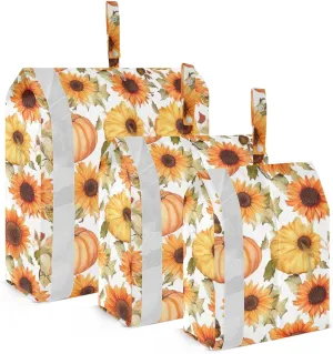 Pumpkins Sunflowers Autumn Packing Cubes for Travel 3 Set Compressible Packing Cubes Luggage Cubes for Travel