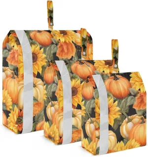 Pumpkins Sunflowers Packing Cubes for Travel 3 Set Packing Essentials Luggage Bags for Luggage