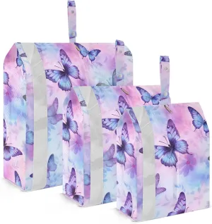 Purple Butterflies Packing Cubes for Travel 3 Set Large Packing Cubes Suitcase Organizer Bags Set for Suitcases