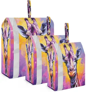 Purple Giraffe Packing Cubes for Travel 3 Set Compression Packing Cube Luggage Bags for Luggage
