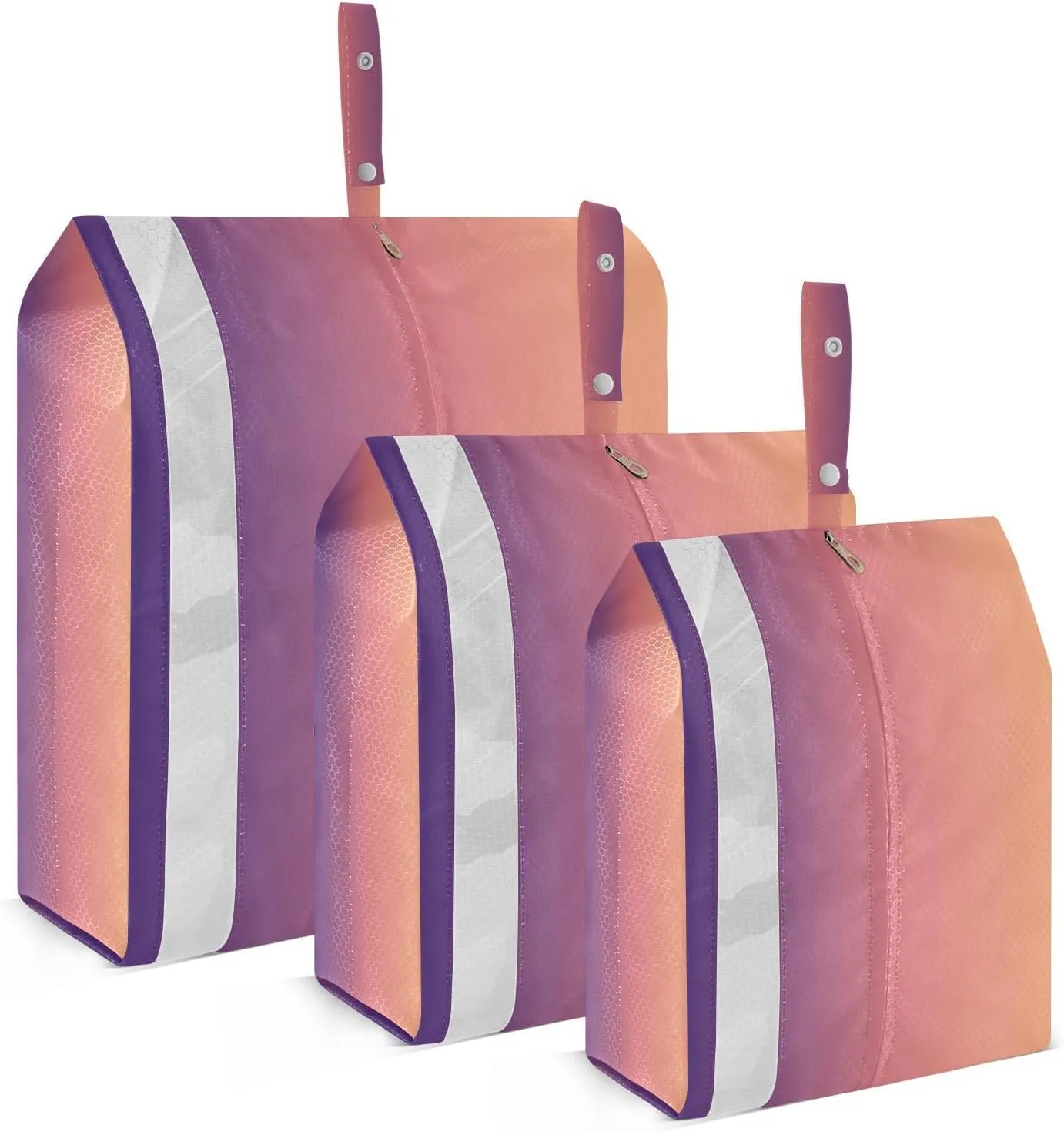 Purple Orange Gradient Packing Cubes for Travel 3 Set Travel Packing Organizers Luggage Organizers for Suitcases