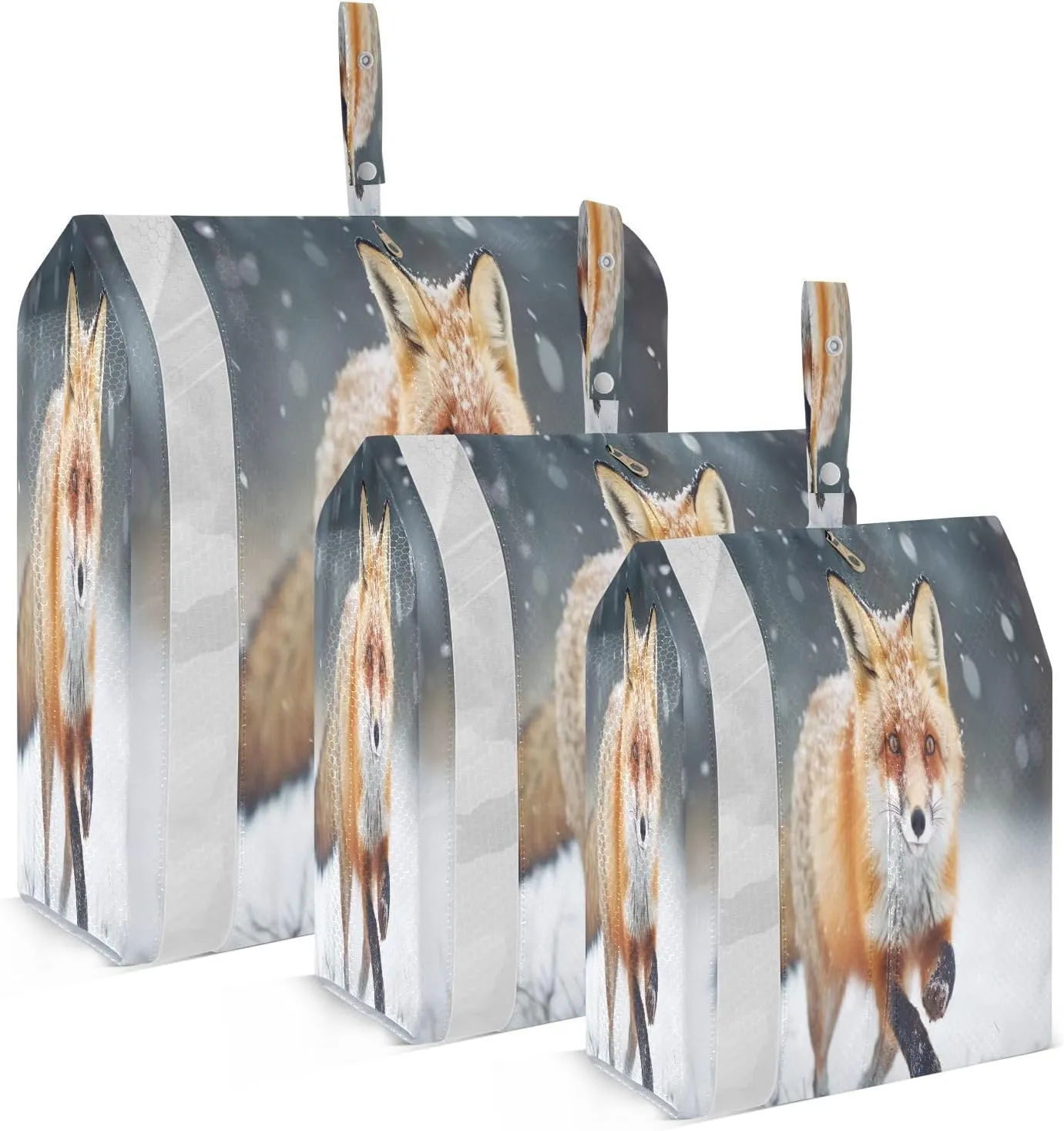 Red Fox Running Packing Cubes for Travel 3 Set Compression Packing Cubes Luggage Organizers for Travel Essentials
