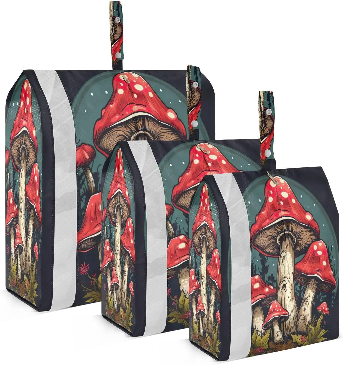 Red Magic Mushroom Packing Cubes for Travel 3 Set Packing Cubes Compression Suitcase Organizer for Packing Compression