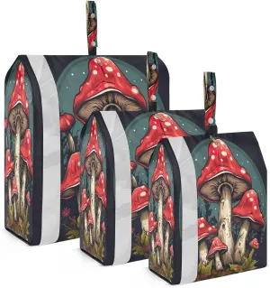 Red Magic Mushroom Packing Cubes for Travel 3 Set Packing Cubes Compression Suitcase Organizer for Packing Compression