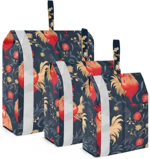 Red Rooster Leaves Packing Cubes for Travel 3 Set Large Packing Cubes Luggage Packing Organizers for Suitcase