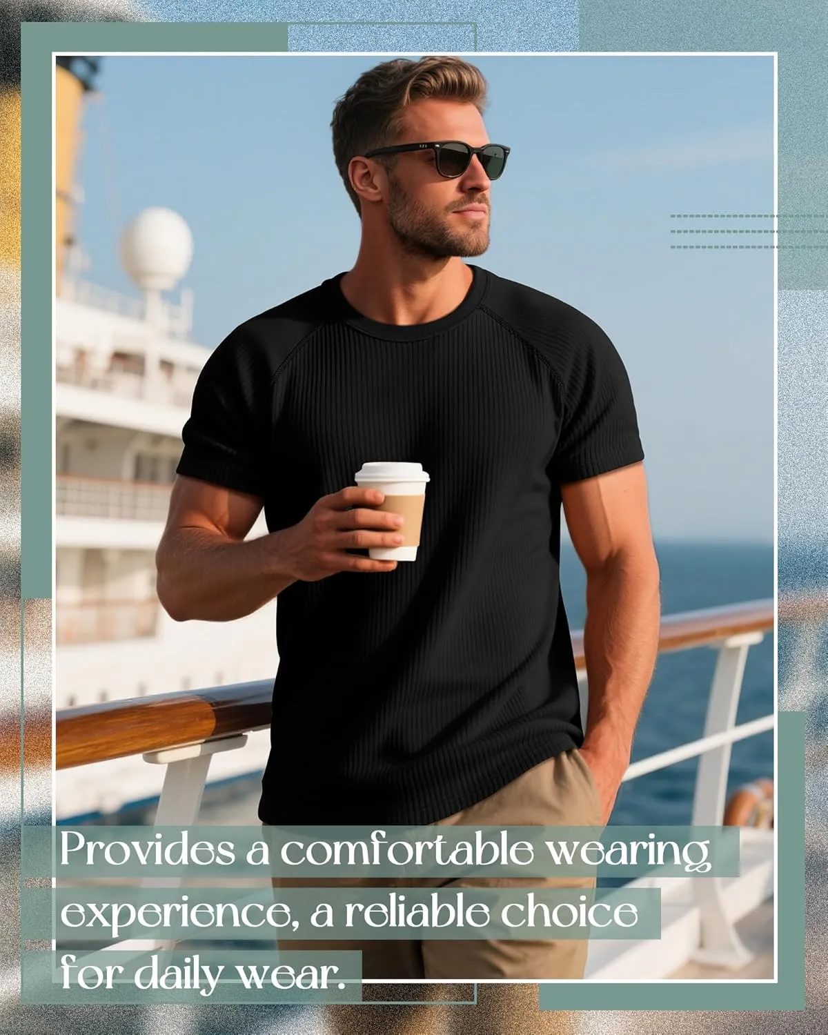 Riyiper 3 Pack Men's Big and Tall Ribbed Knit T-Shirts XL-5XL Summer Textured Casual Short Sleeve Tops Crew Neck Basic Tee