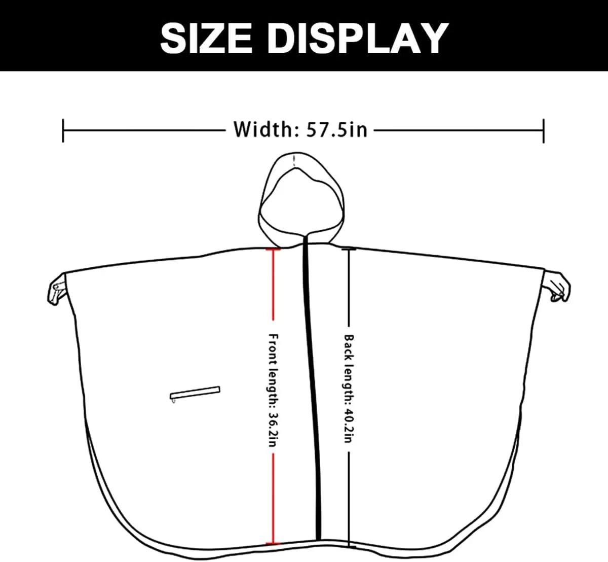 salamra Rain Poncho Jacket Coat Hooded Zipper Style for Women/Men/Adult with Pocket