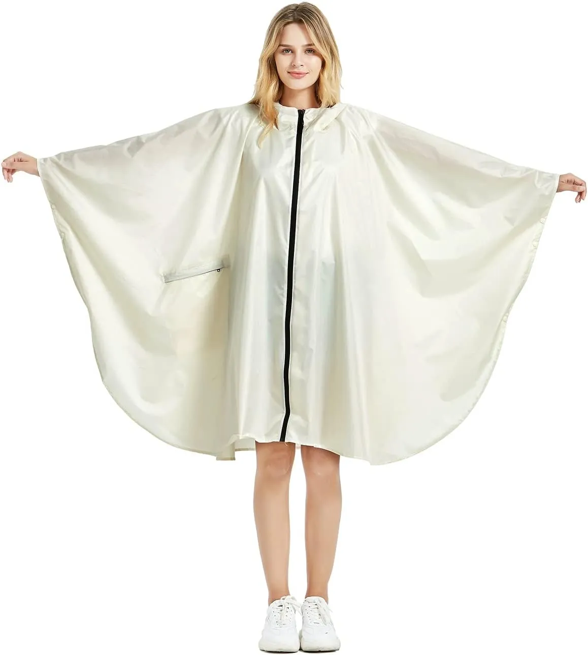 salamra Rain Poncho Jacket Coat Hooded Zipper Style for Women/Men/Adult with Pocket