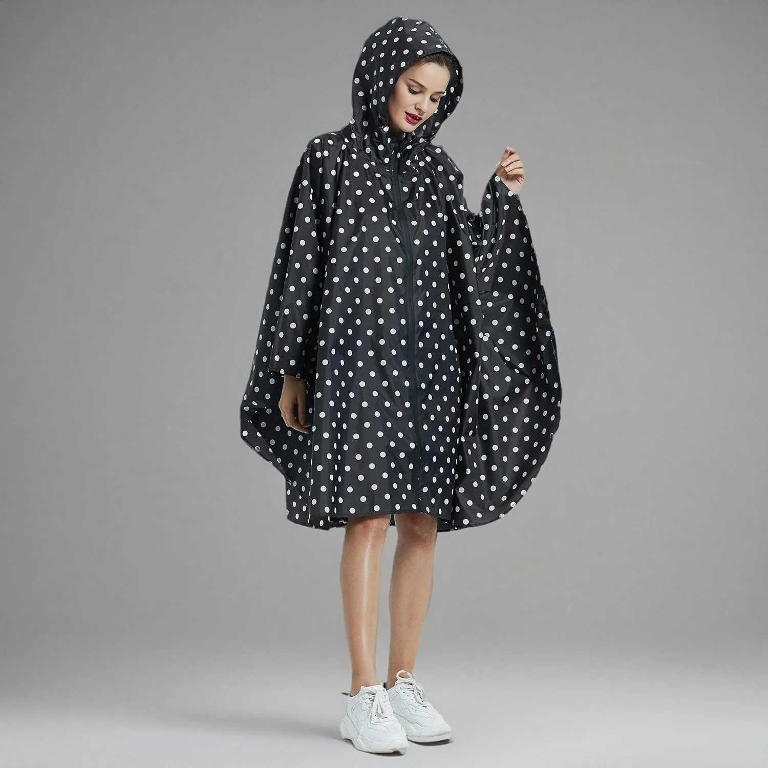 salamra Rain Poncho Jacket Coat Hooded Zipper Style for Women/Men/Adult with Pocket