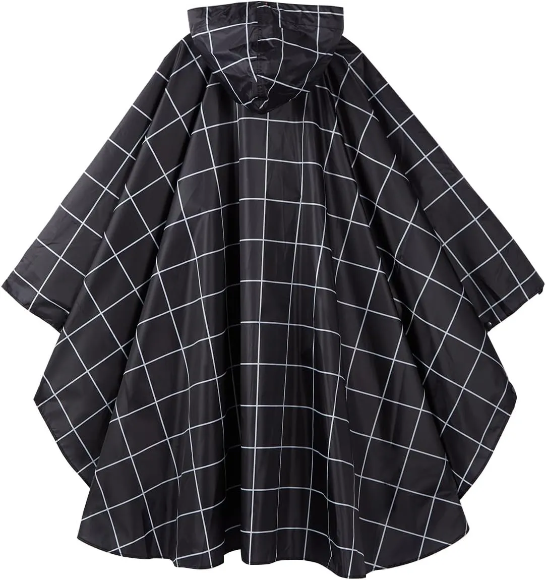 salamra Rain Poncho Jacket Coat Hooded Zipper Style for Women/Men/Adult with Pocket