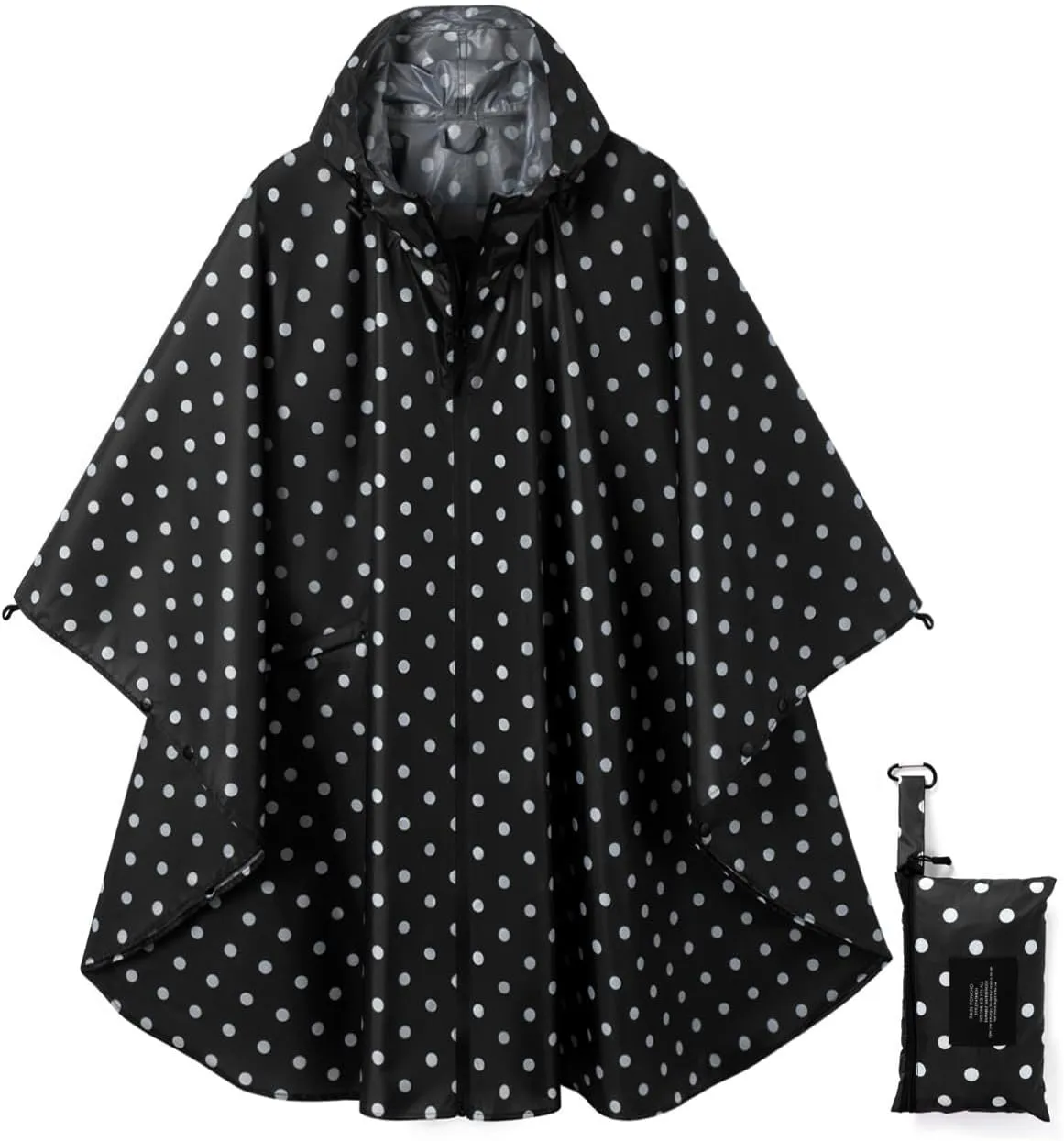 salamra Rain Poncho Jacket Coat Hooded Zipper Style for Women/Men/Adult with Pocket