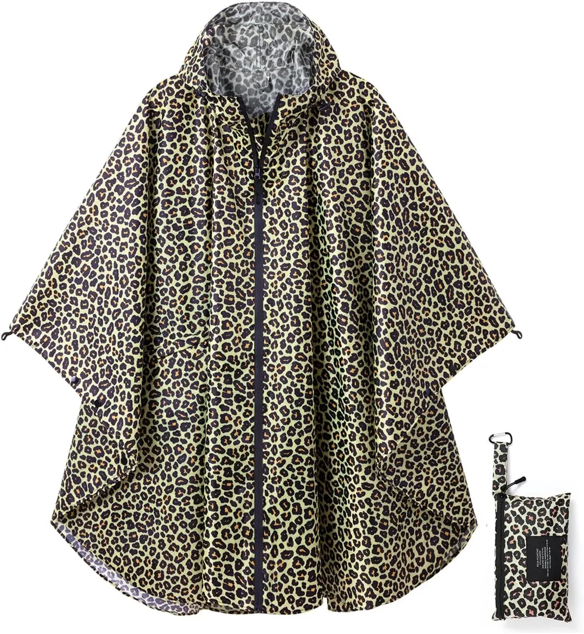 salamra Rain Poncho Jacket Coat Hooded Zipper Style for Women/Men/Adult with Pocket
