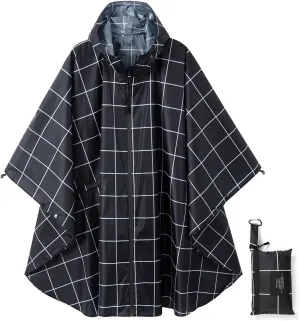 salamra Rain Poncho Jacket Coat Hooded Zipper Style for Women/Men/Adult with Pocket