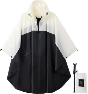 salamra Rain Poncho Jacket Coat Hooded Zipper Style for Women/Men/Adult with Pocket