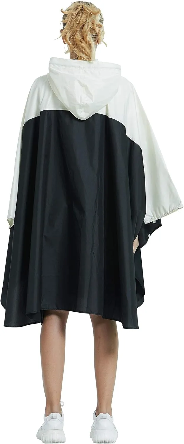 salamra Rain Poncho Jacket Coat Hooded Zipper Style for Women/Men/Adult with Pocket