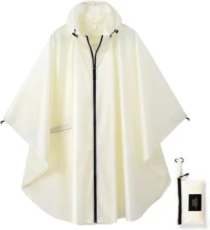 salamra Rain Poncho Jacket Coat Hooded Zipper Style for Women/Men/Adult with Pocket