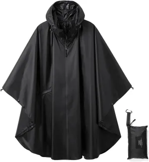 salamra Rain Poncho Jacket Coat Hooded Zipper Style for Women/Men/Adult with Pocket