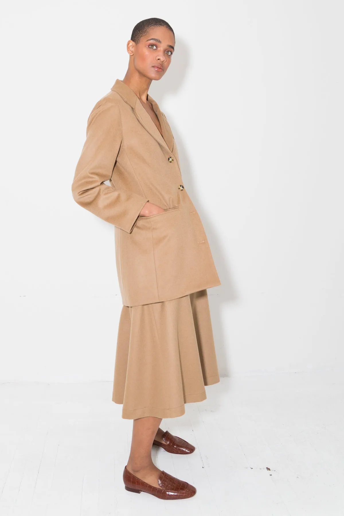 Sand Cashmere Wool Blazer