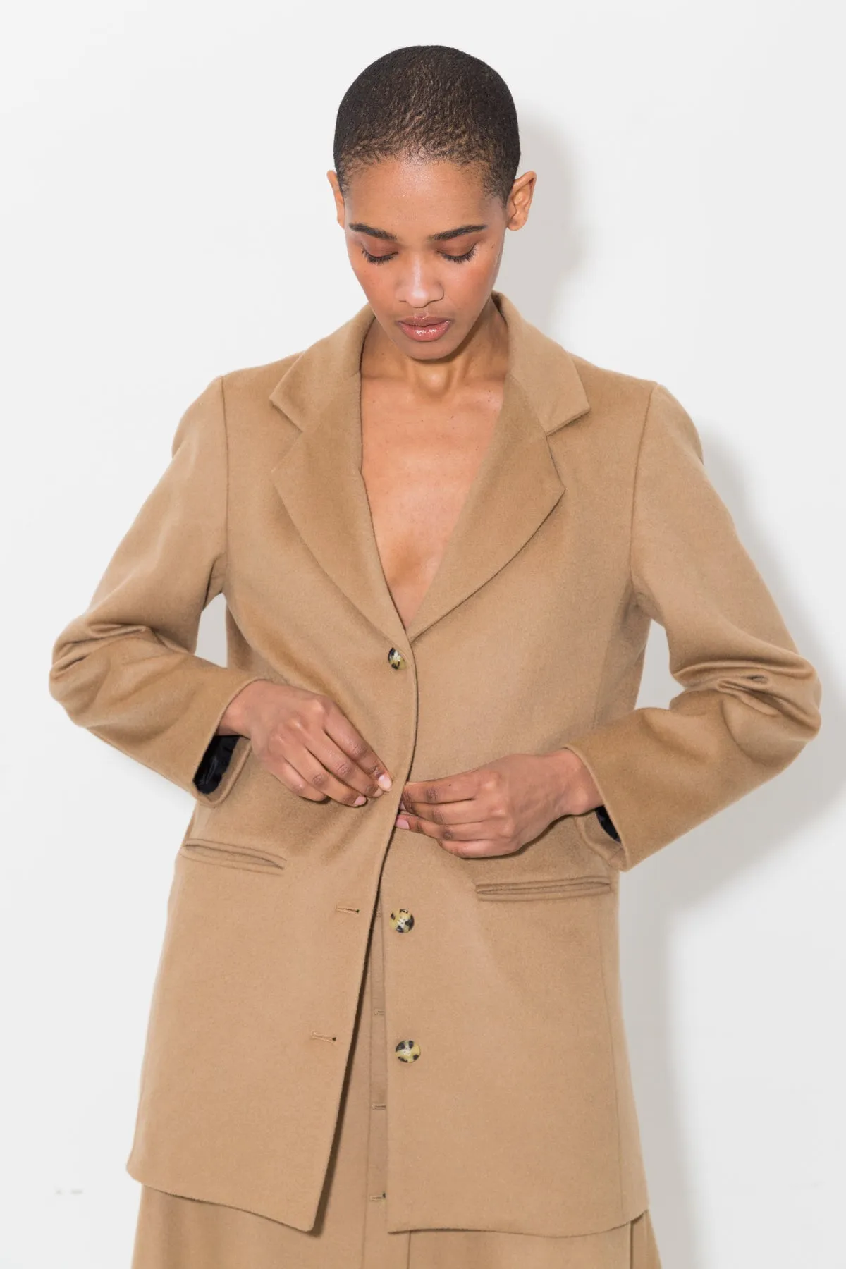 Sand Cashmere Wool Blazer