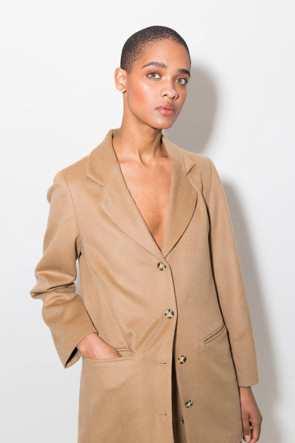 Sand Cashmere Wool Blazer