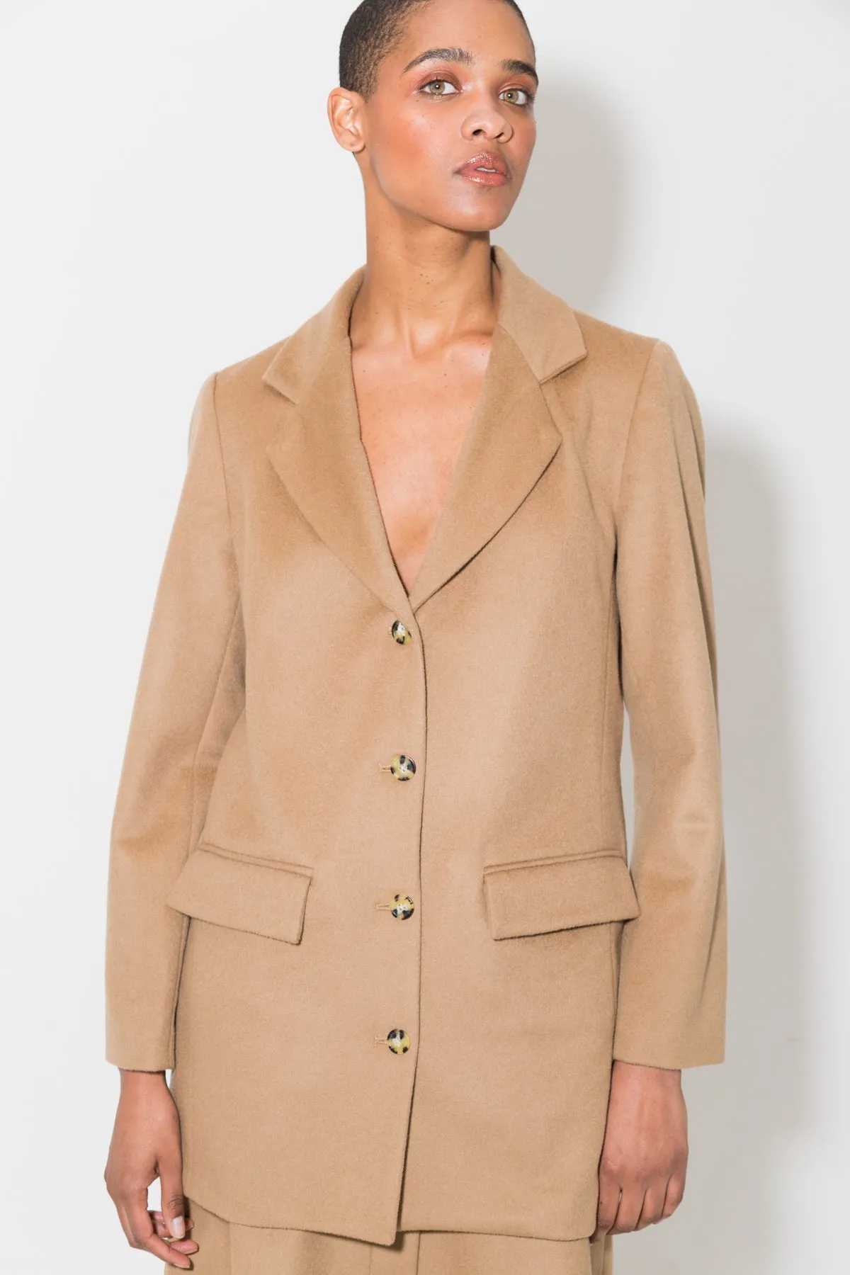 Sand Cashmere Wool Blazer