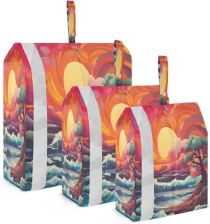 Sea Ocean Wave Cloud Packing Cubes for Travel 3 Set Travel Packing Cubes Suitcase Organizer Bags for Travel