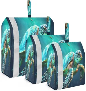 Sea Turtles Watercolor Packing Cubes for Travel 3 Set Packing Compression Cubes Suitcase Organizer Bags Set for Travel