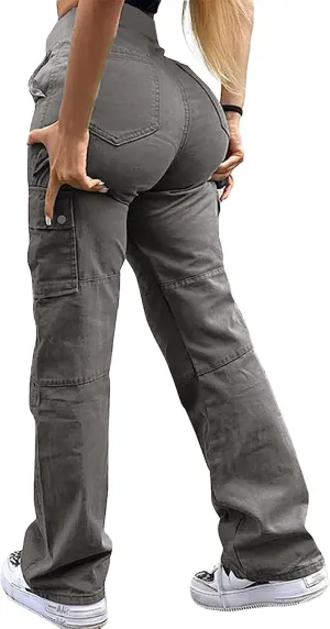 SESERAGI Cargo Pants Women Work High Waisted Streetwear Carpenter Travel Womens Drawstring Hiking Pants