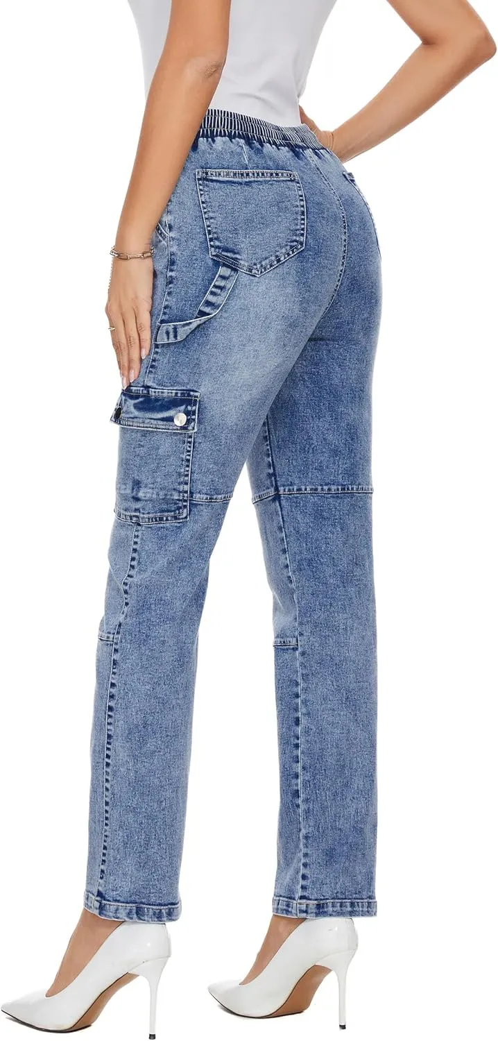 SESERAGI Cargo Pants Women Work High Waisted Streetwear Carpenter Travel Womens Drawstring Hiking Pants