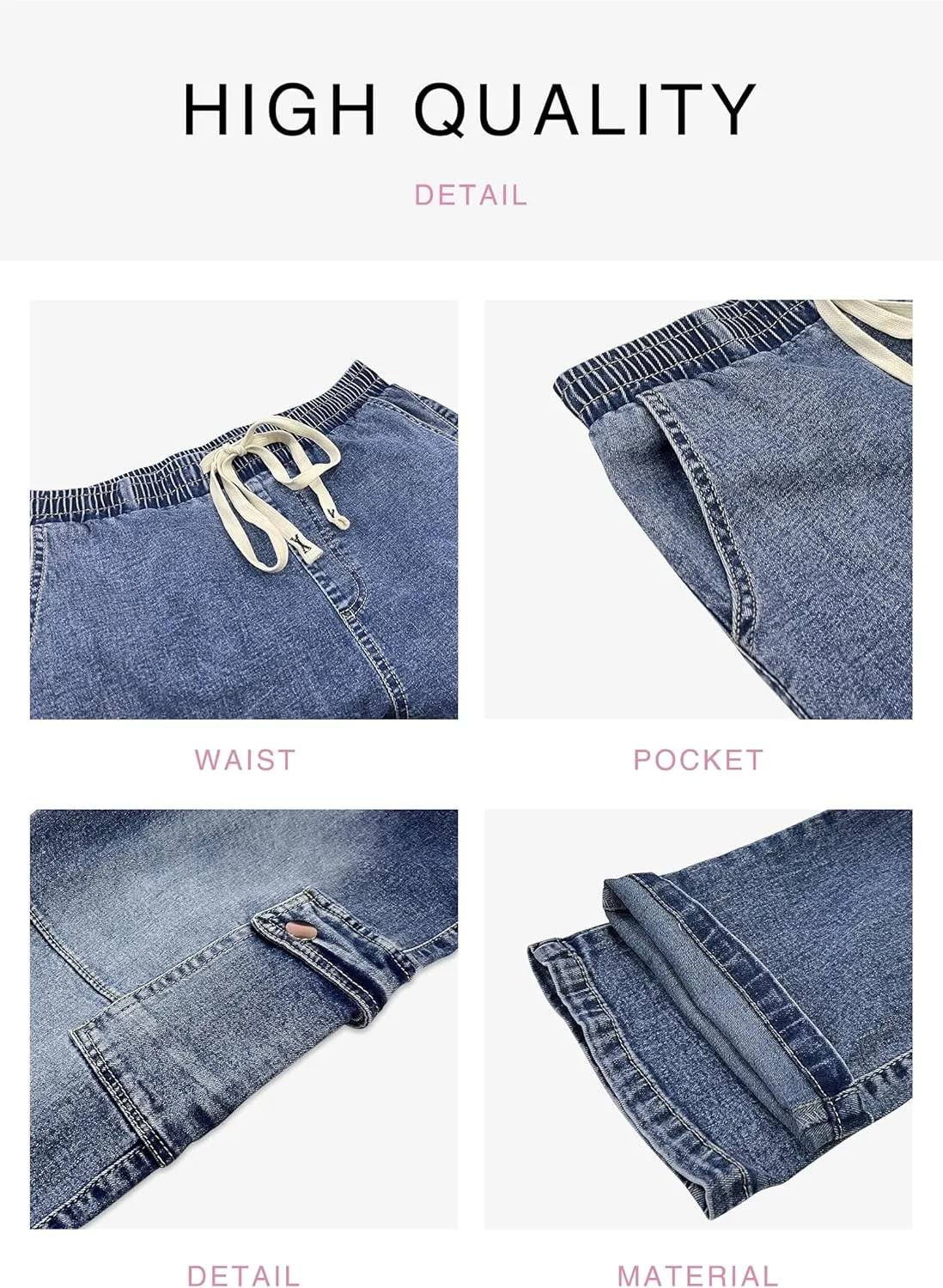 SESERAGI Cargo Pants Women Work High Waisted Streetwear Carpenter Travel Womens Drawstring Hiking Pants