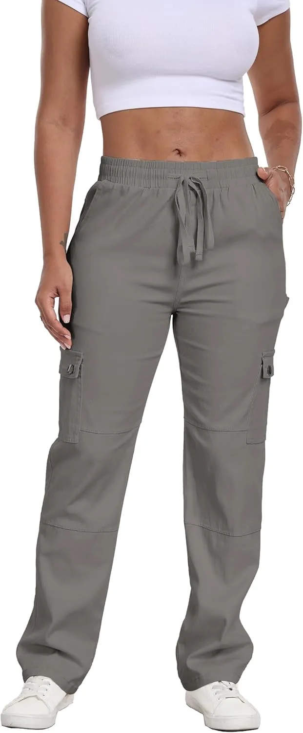 SESERAGI Cargo Pants Women Work High Waisted Streetwear Carpenter Travel Womens Drawstring Hiking Pants