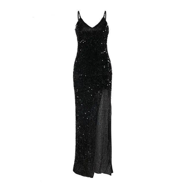 Sheena High-Slit Sequin Dress