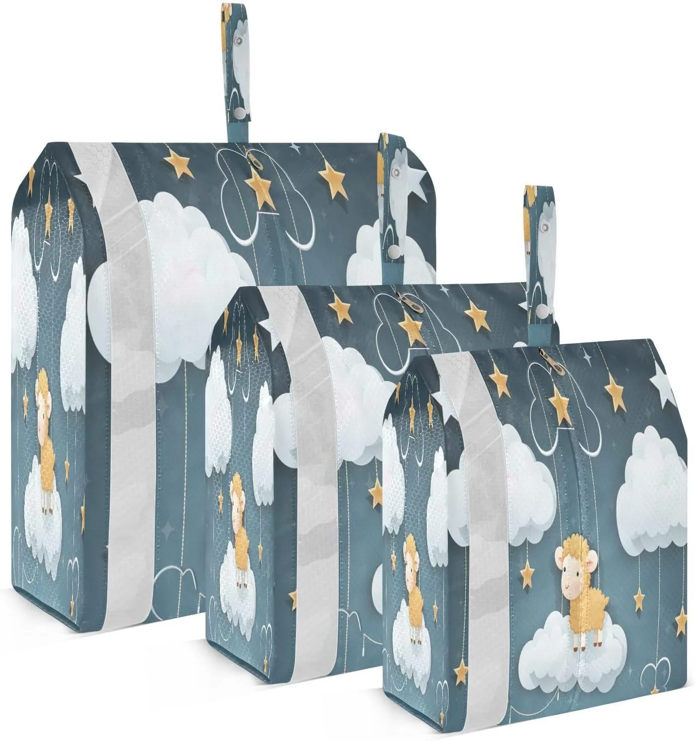 Sheep Clouds Stars Packing Cubes for Travel 3 Set Compression Packing Bags Suitcase Organizer Bags Set for Woman Man