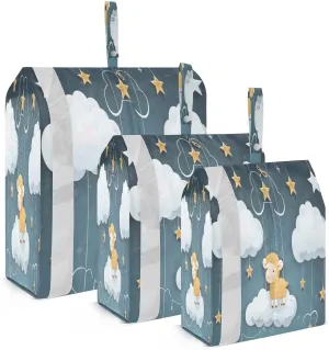 Sheep Clouds Stars Packing Cubes for Travel 3 Set Compression Packing Bags Suitcase Organizer Bags Set for Woman Man