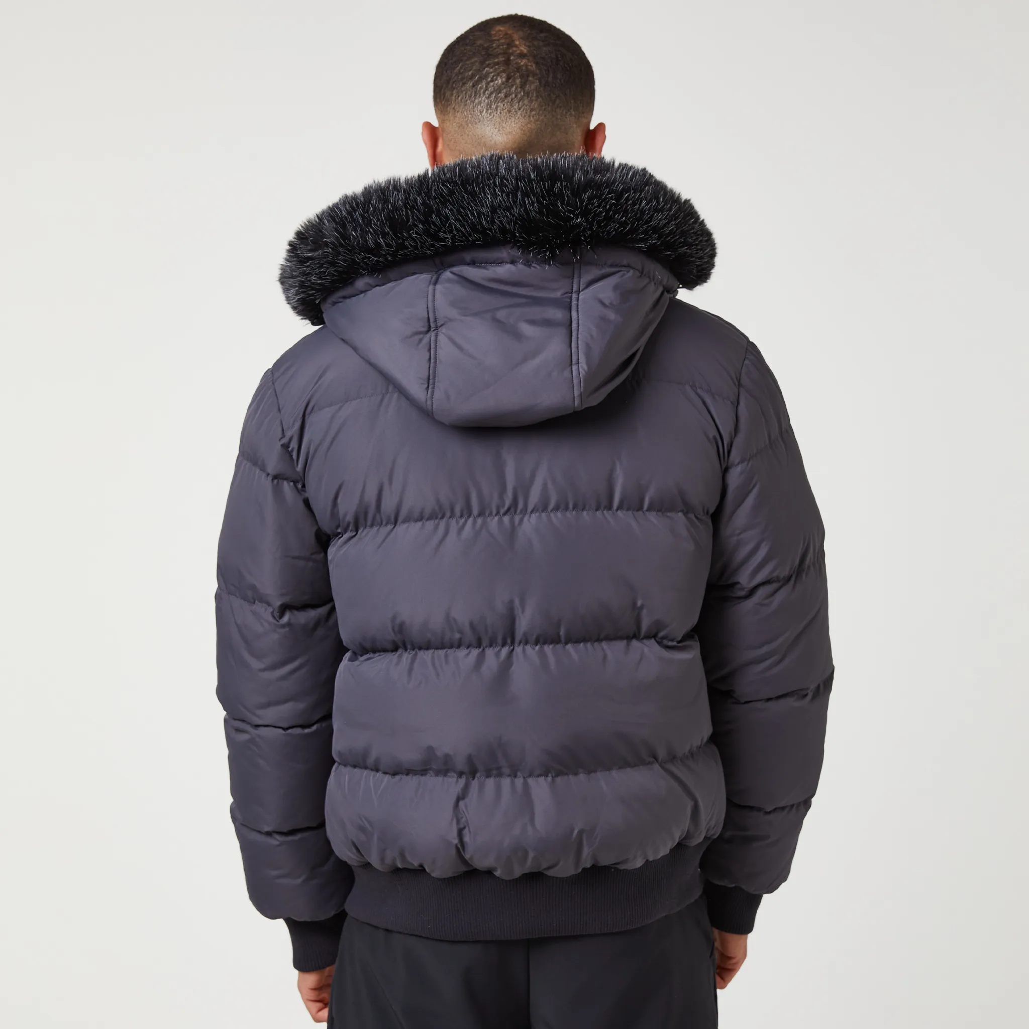 Short Puffer Parka | Charcoal