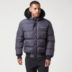 Short Puffer Parka | Charcoal