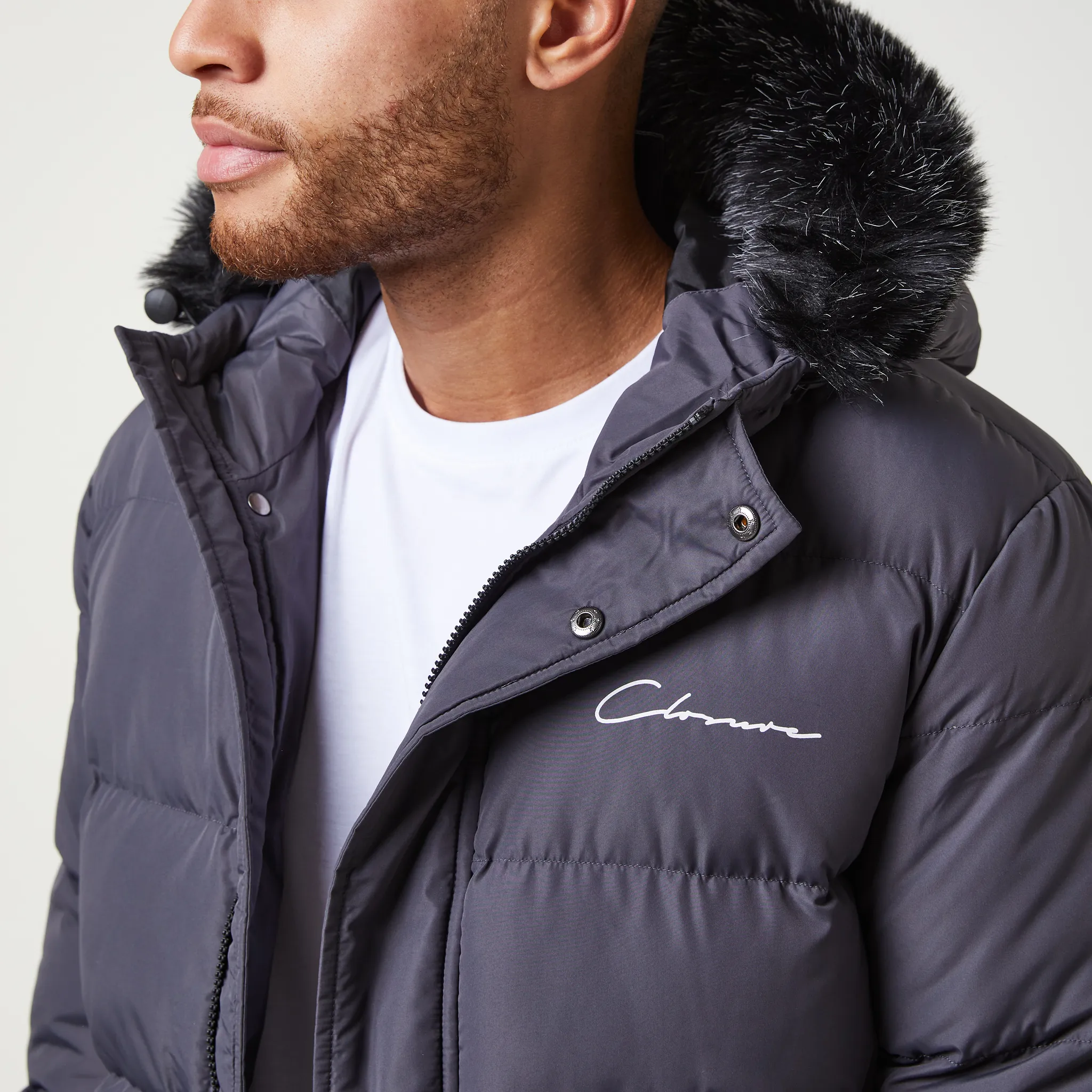 Short Puffer Parka | Charcoal