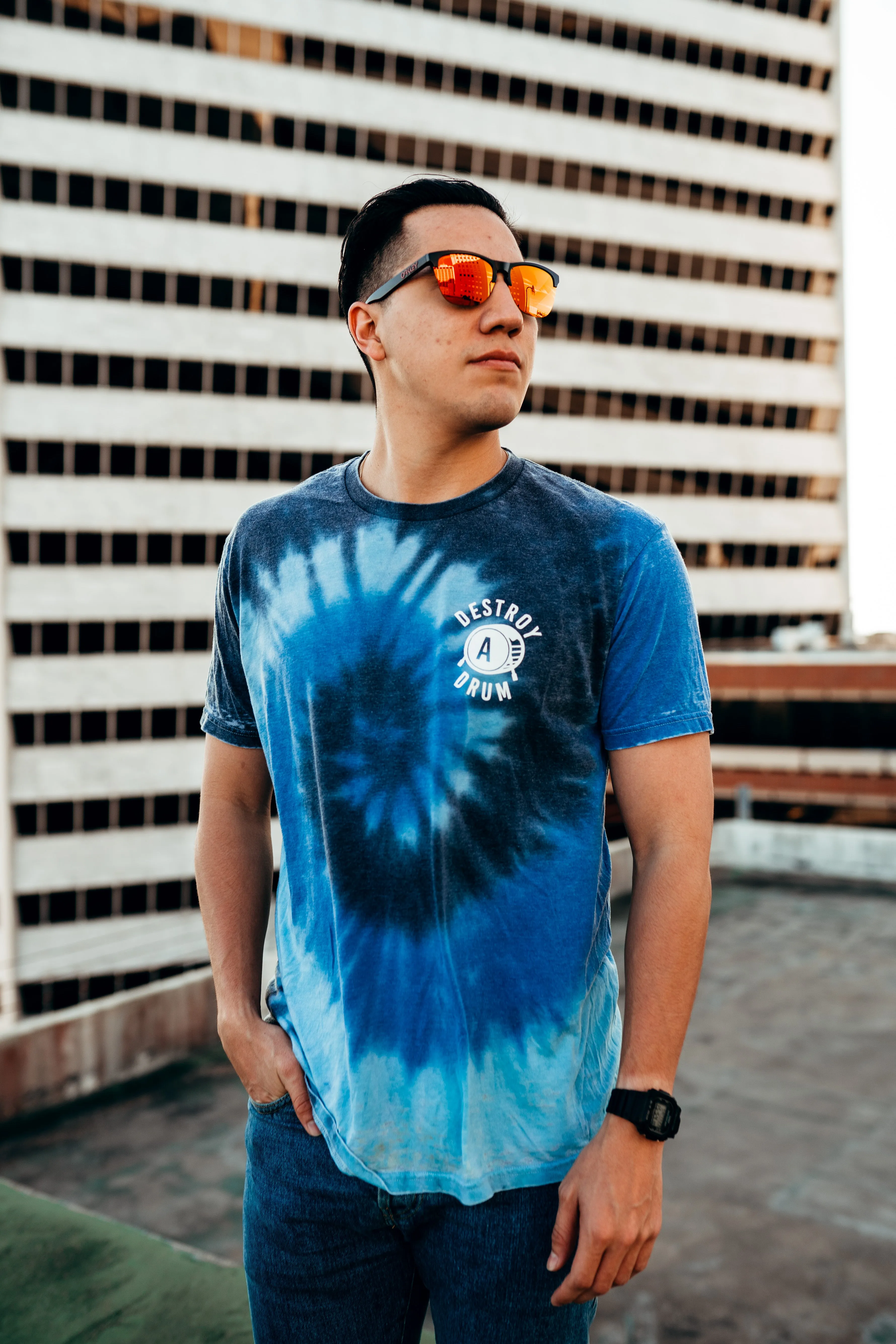 Signature Logo Blue Tie-Dye Tee