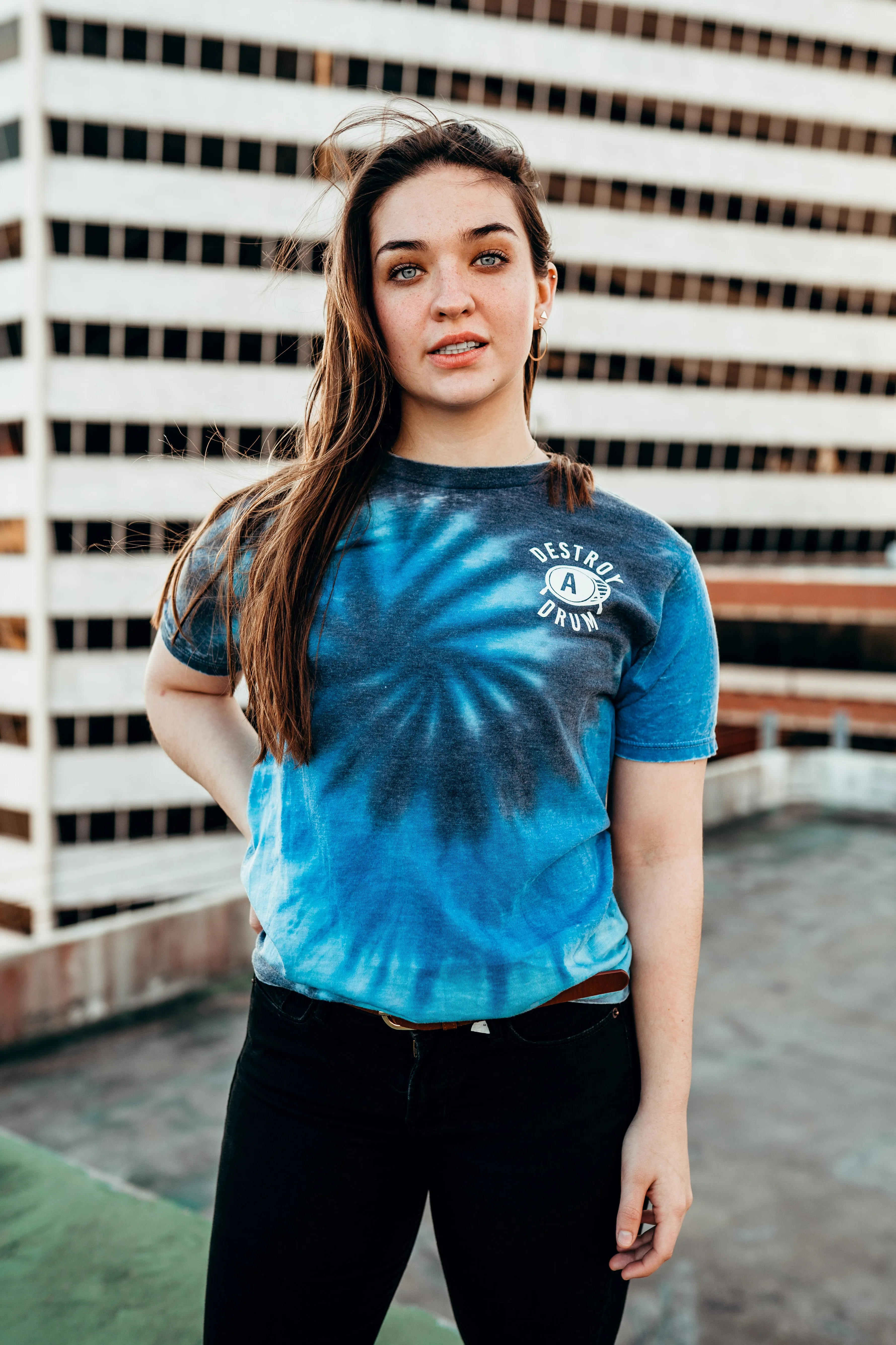 Signature Logo Blue Tie-Dye Tee