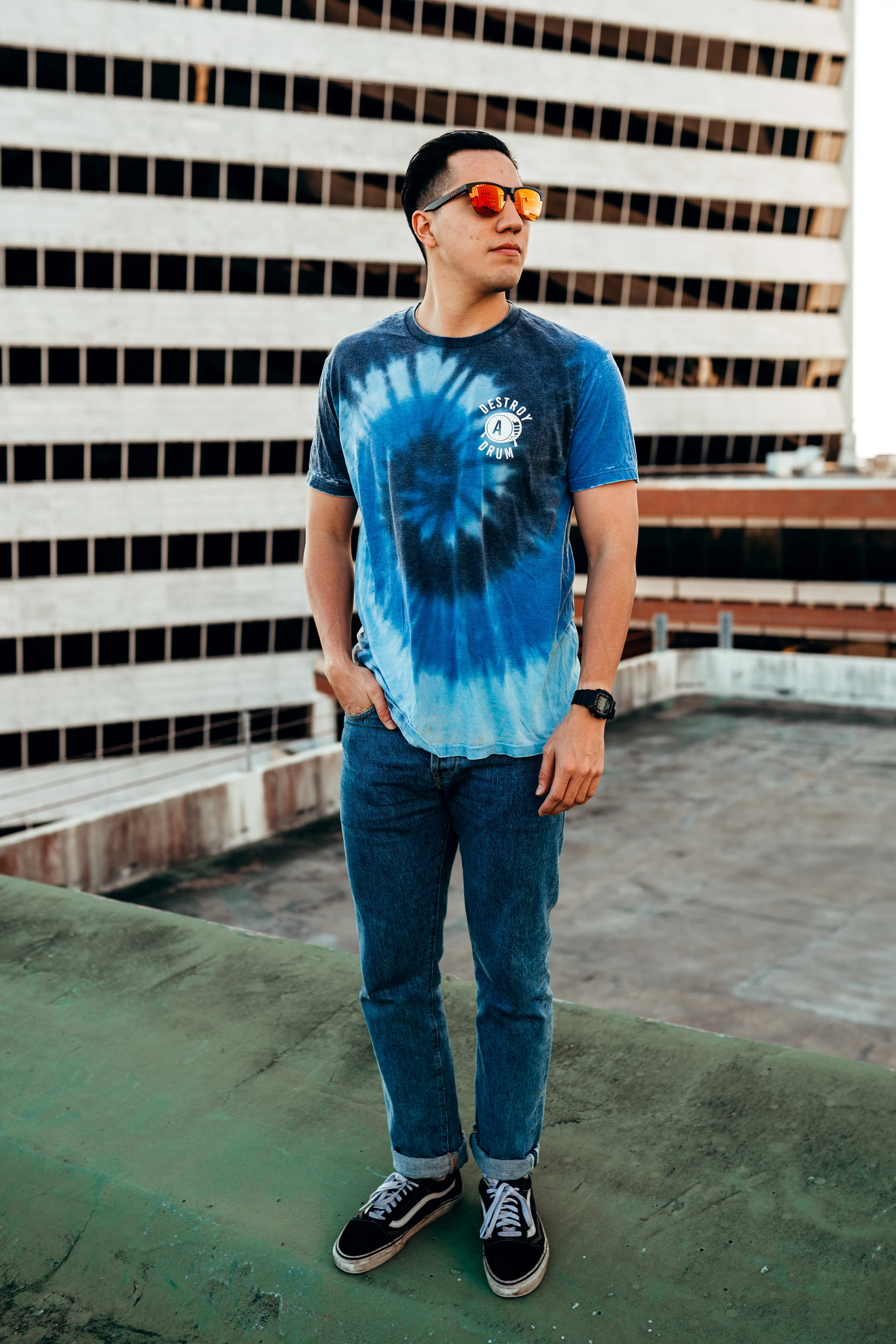Signature Logo Blue Tie-Dye Tee