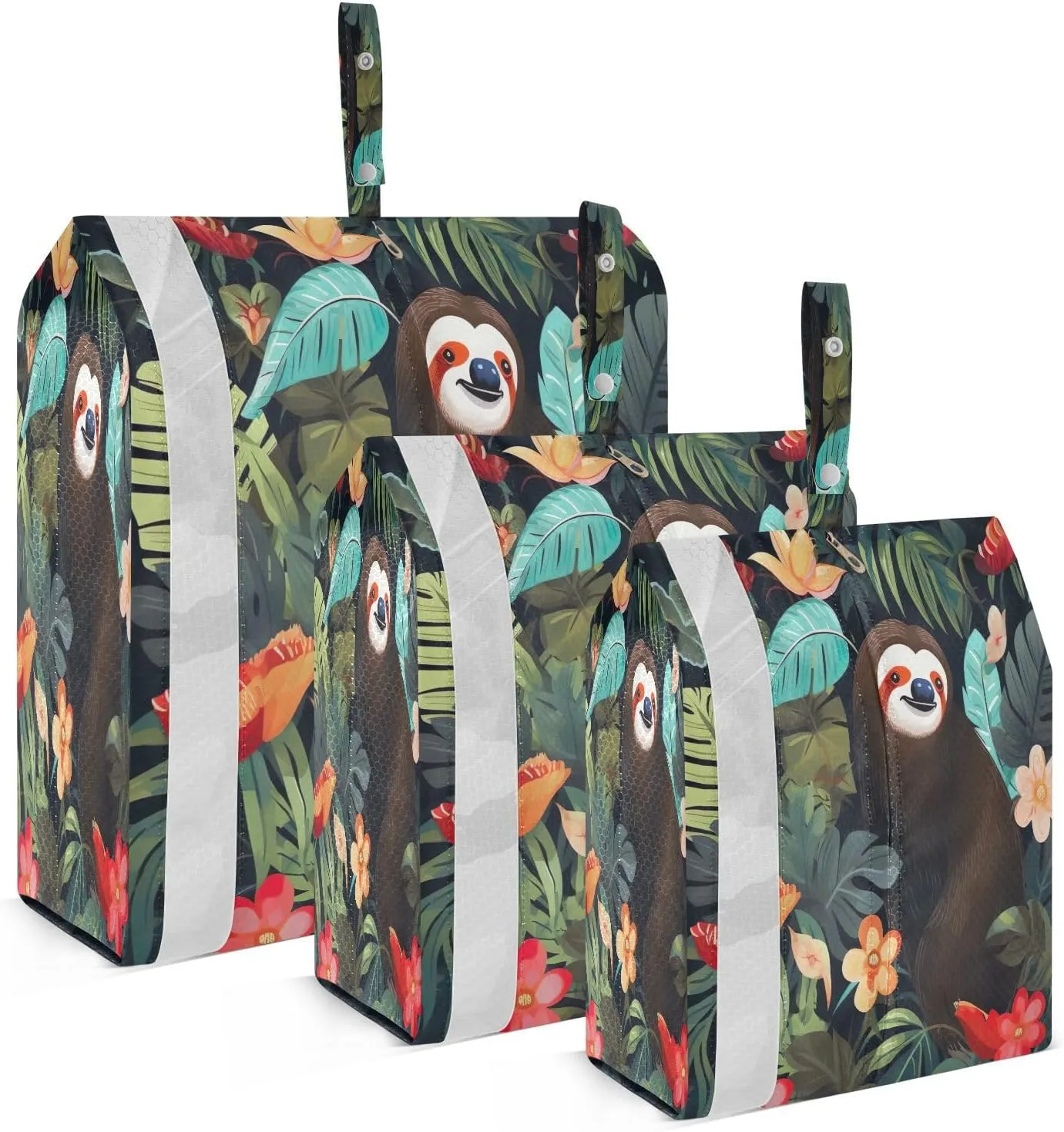 Sloth Tropics Packing Cubes for Travel 3 Set Luggage Packing Cubes Luggage Organizers for Suitcase